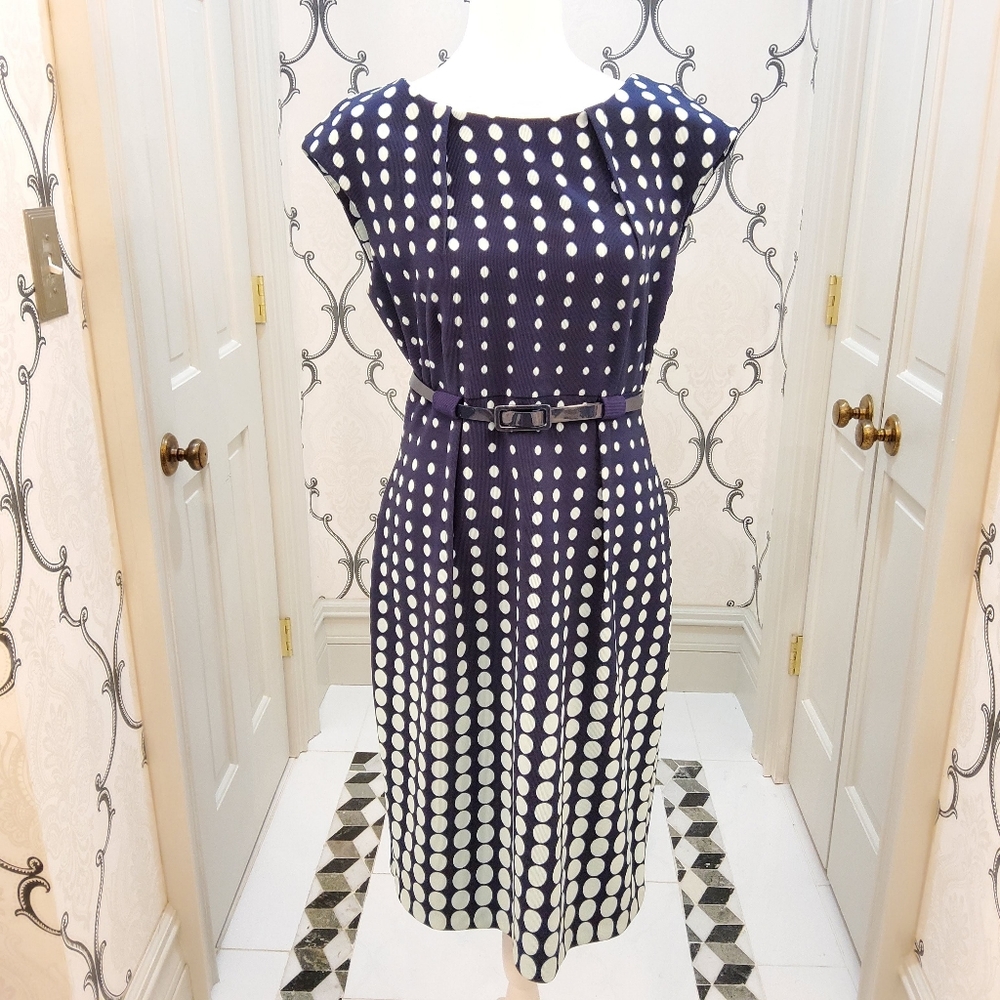 Blue and Sage Green polka dot dress. Size 10